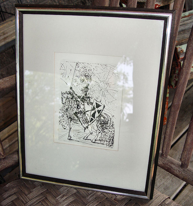 El Cid SALVADOR DALI Original
                                    Etching COA 1968 Framed Spanish
                                    Immortals