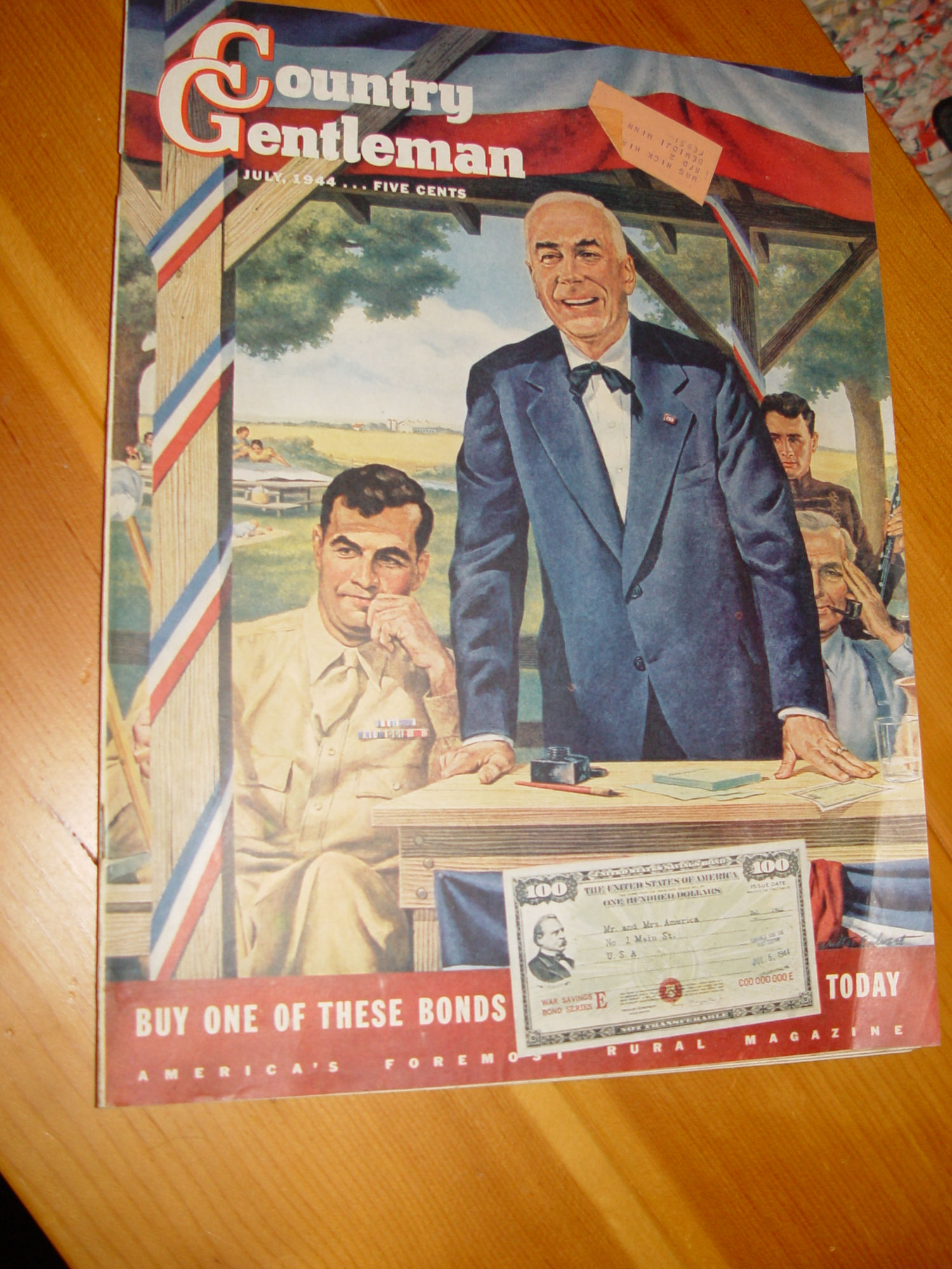 Country
                        Gentleman Magazine July, 1944 "Buy War
                        Bonds" Cover by Walter Calvert