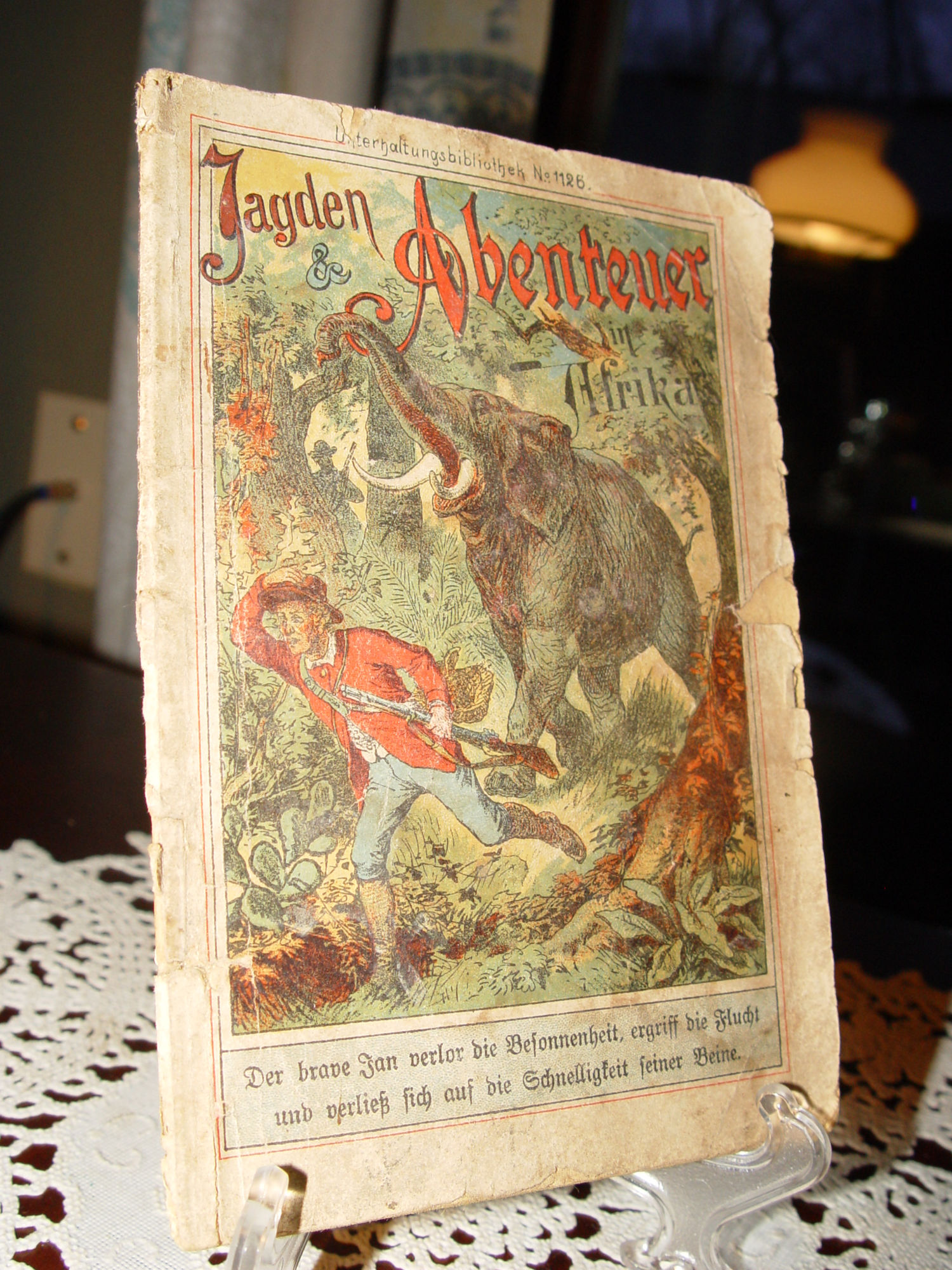 Jagden Abenteuer
                        in Afrika, about 1890, original German Dime
                        Novel