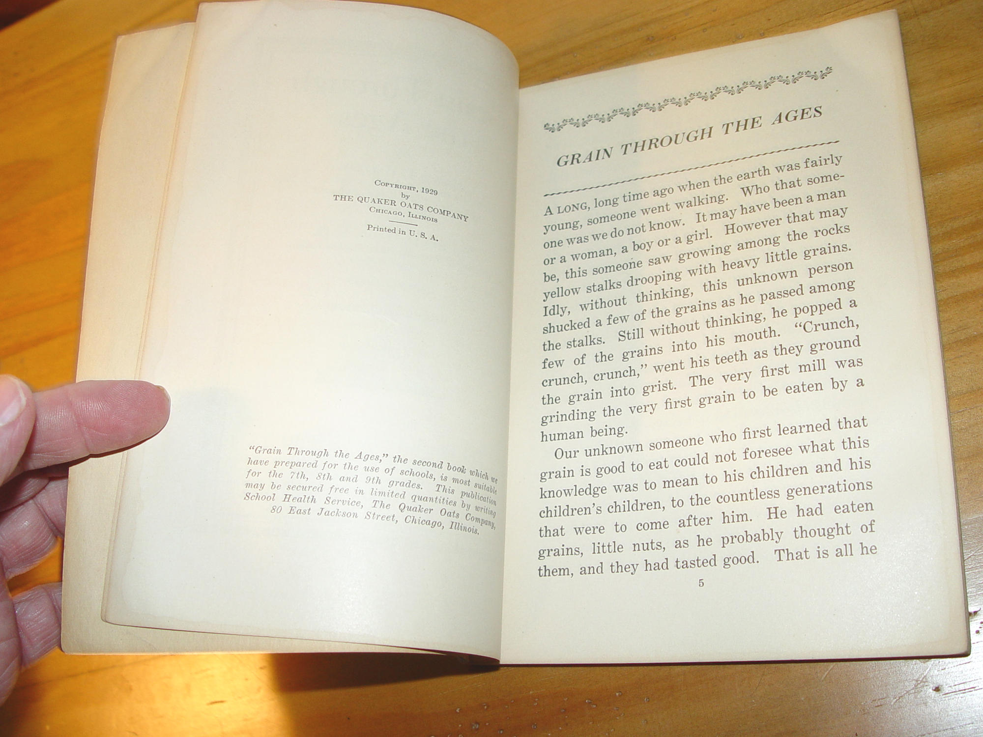 Grain Through the Ages – Quaker Oats Company (1929) – Vintage Advertising Book