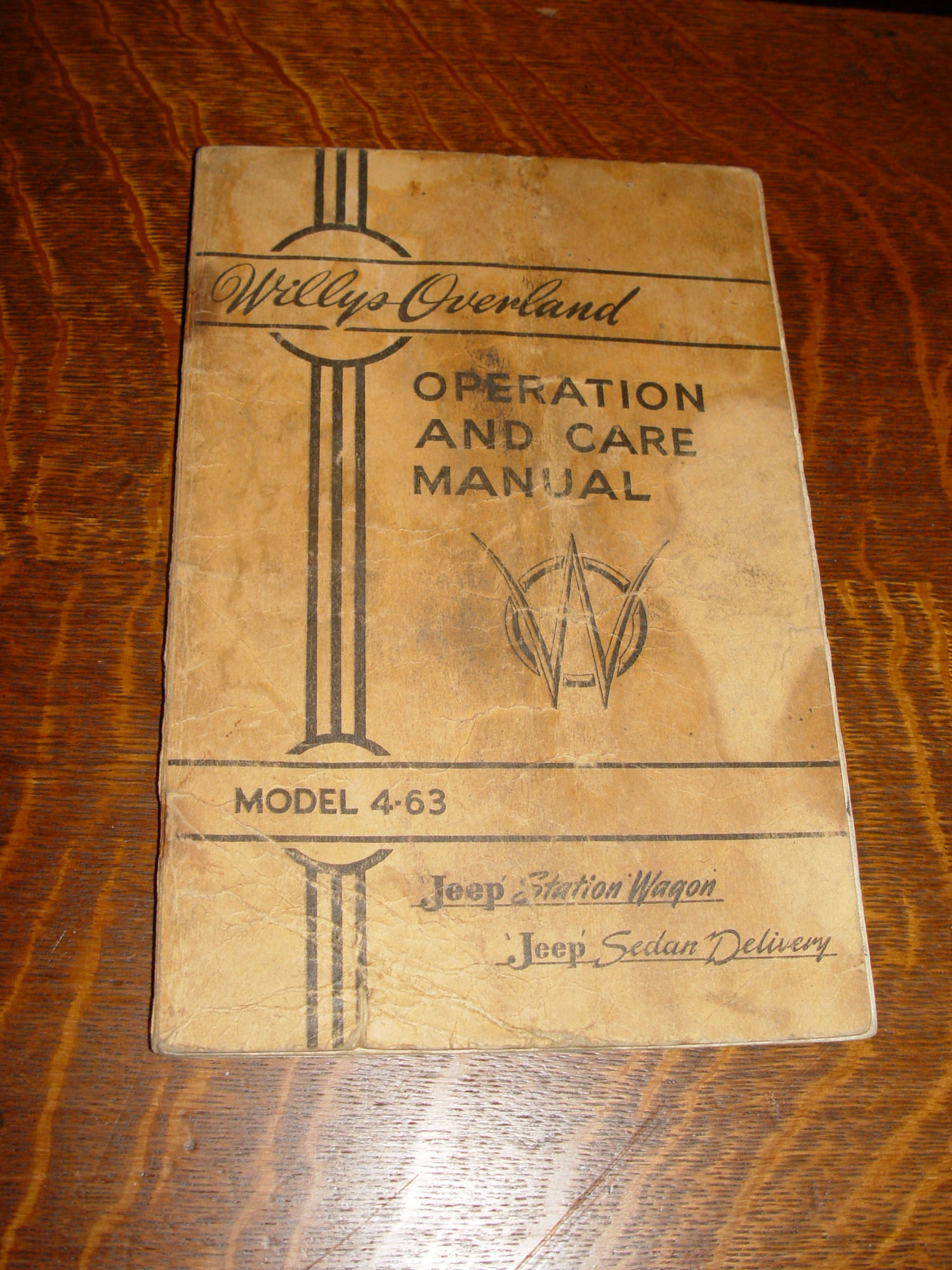 Willy's Overland
                        Model 4-63 Operation Manual 1947