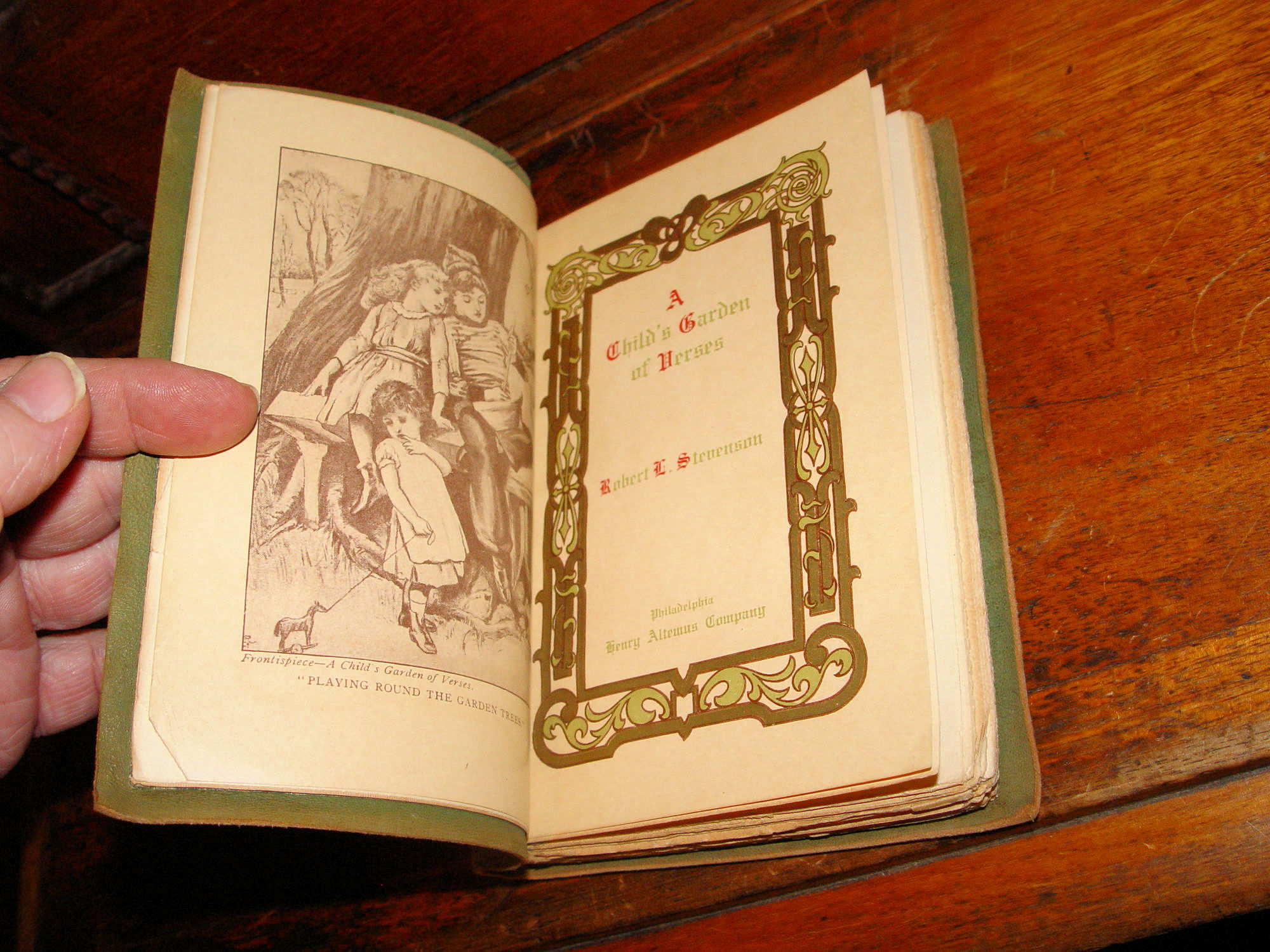 A Child's Garden of Verses; Robert L.
Stevenson Soft Leather 1900s