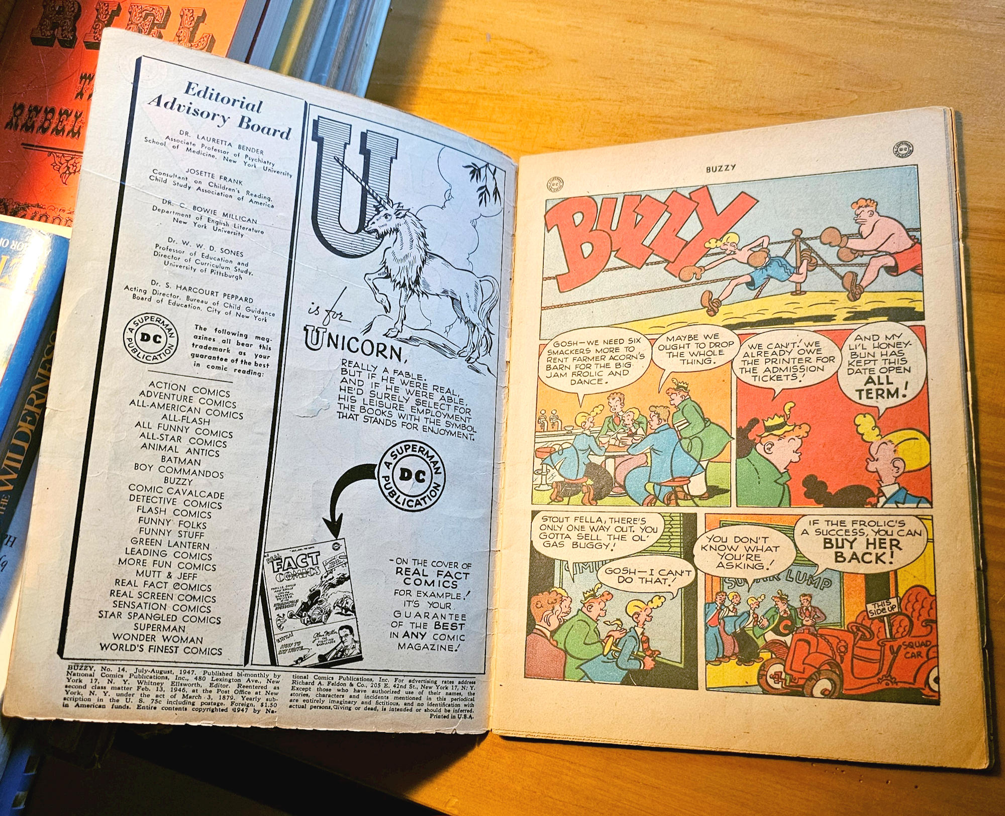 Buzzy #14 (July-Aug 1948, DC Comics) Teen Humor – Beach Cover – 10¢ Issue