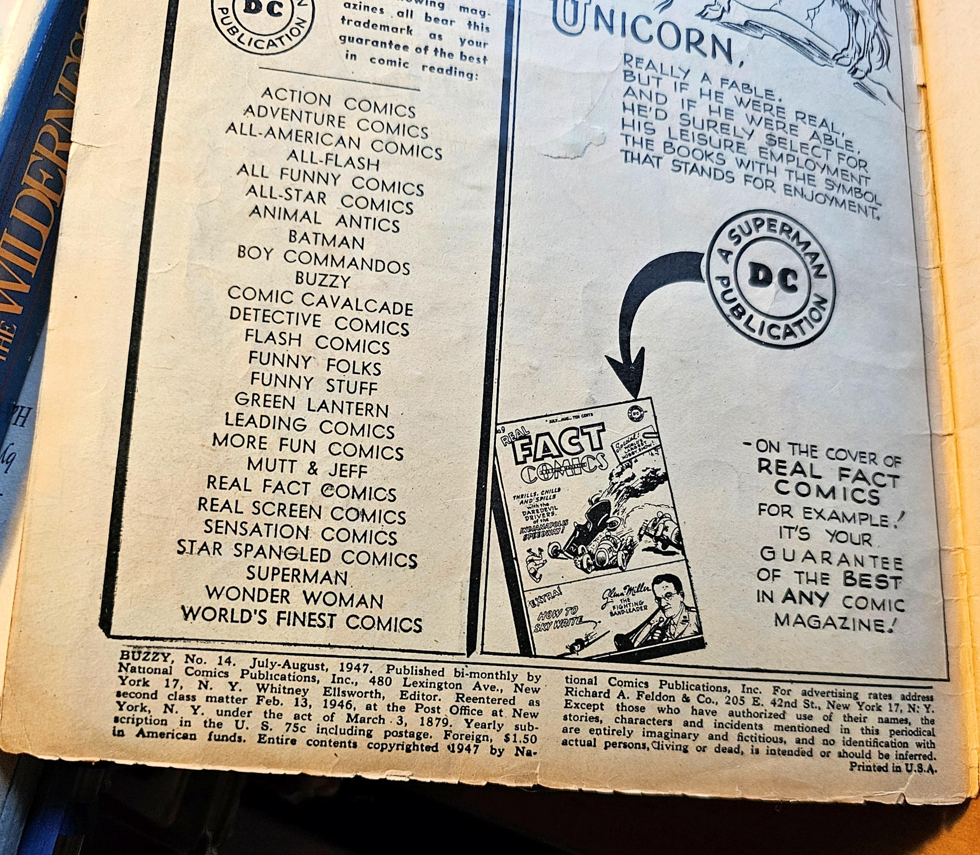 Buzzy #14 (July-Aug 1948, DC Comics) Teen Humor – Beach Cover – 10¢ Issue