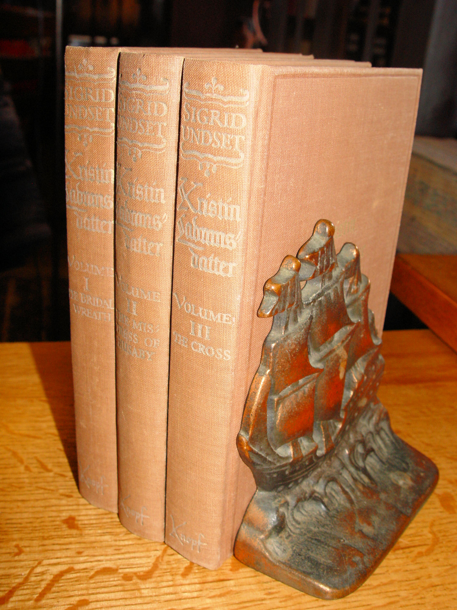 Kristin
                        Lavransdatter — Sigrid Undset three‑volume set
                        (Knopf Edition)
