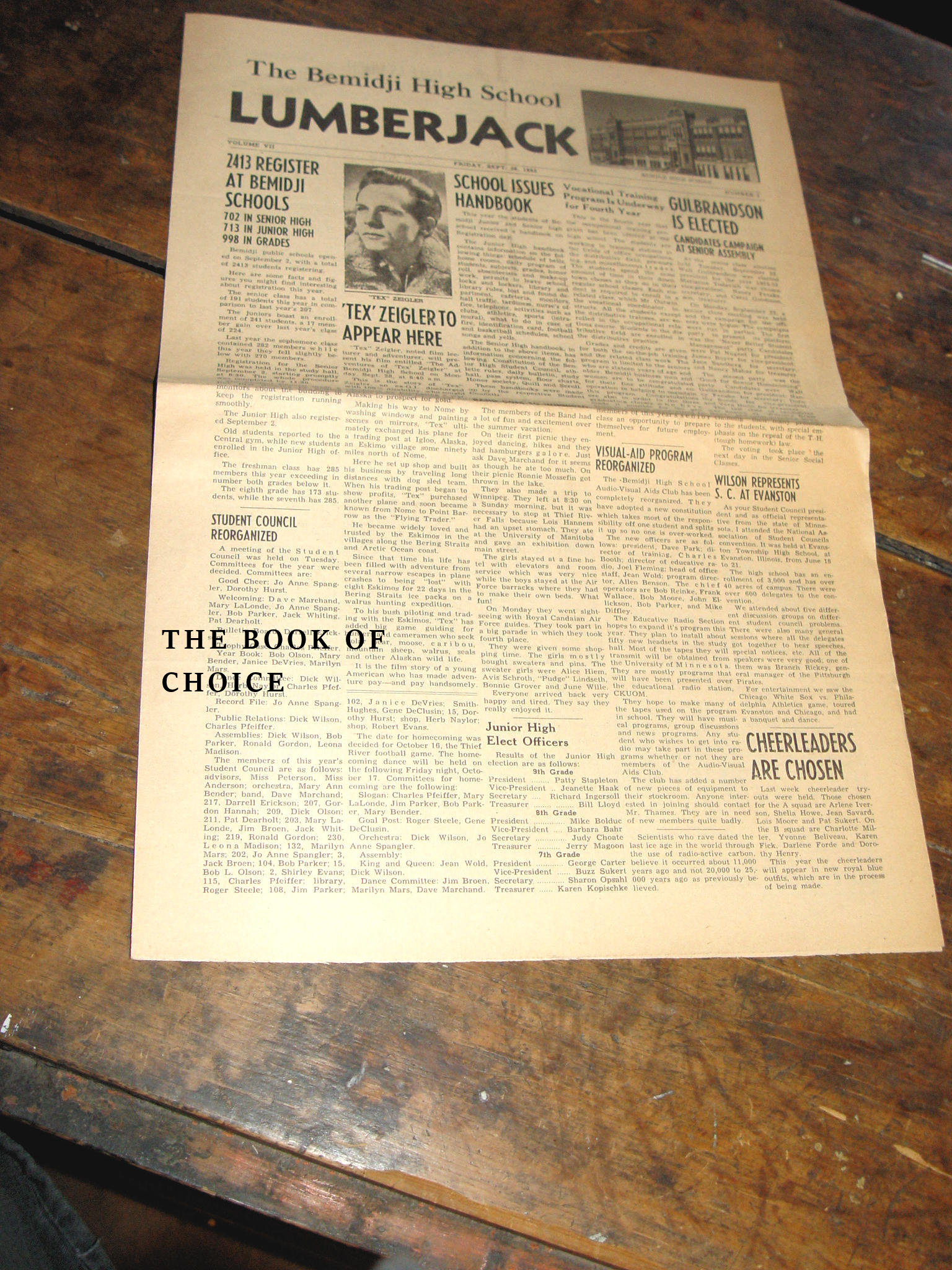 Bemidji High School Lumberjack —
Near‑Mint Original Student Newspaper