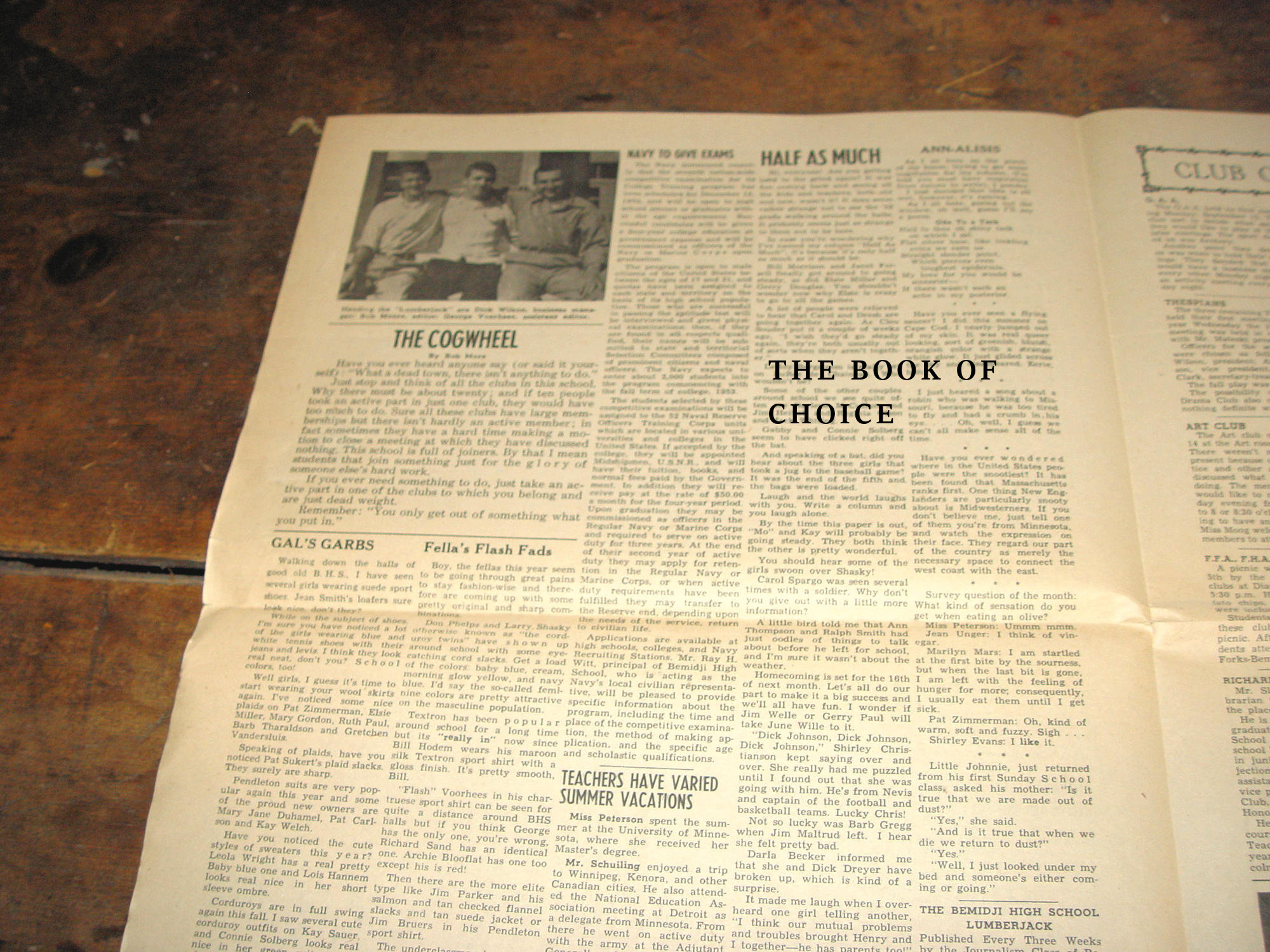 Bemidji High School Lumberjack —
Near‑Mint Original Student Newspaper