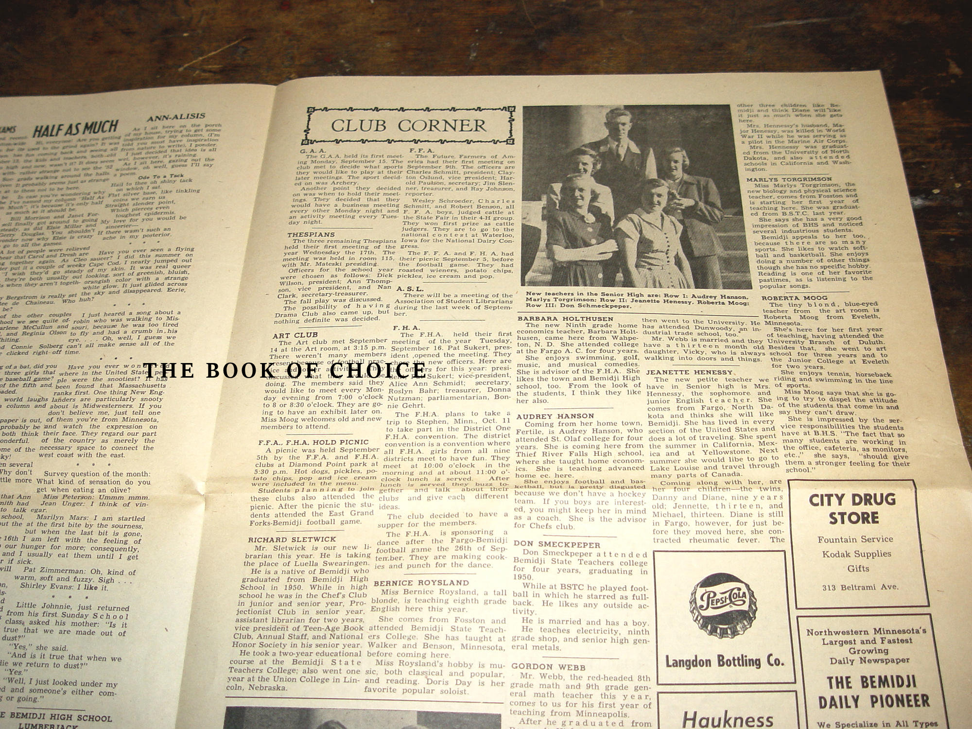 Bemidji High School Lumberjack —
Near‑Mint Original Student Newspaper