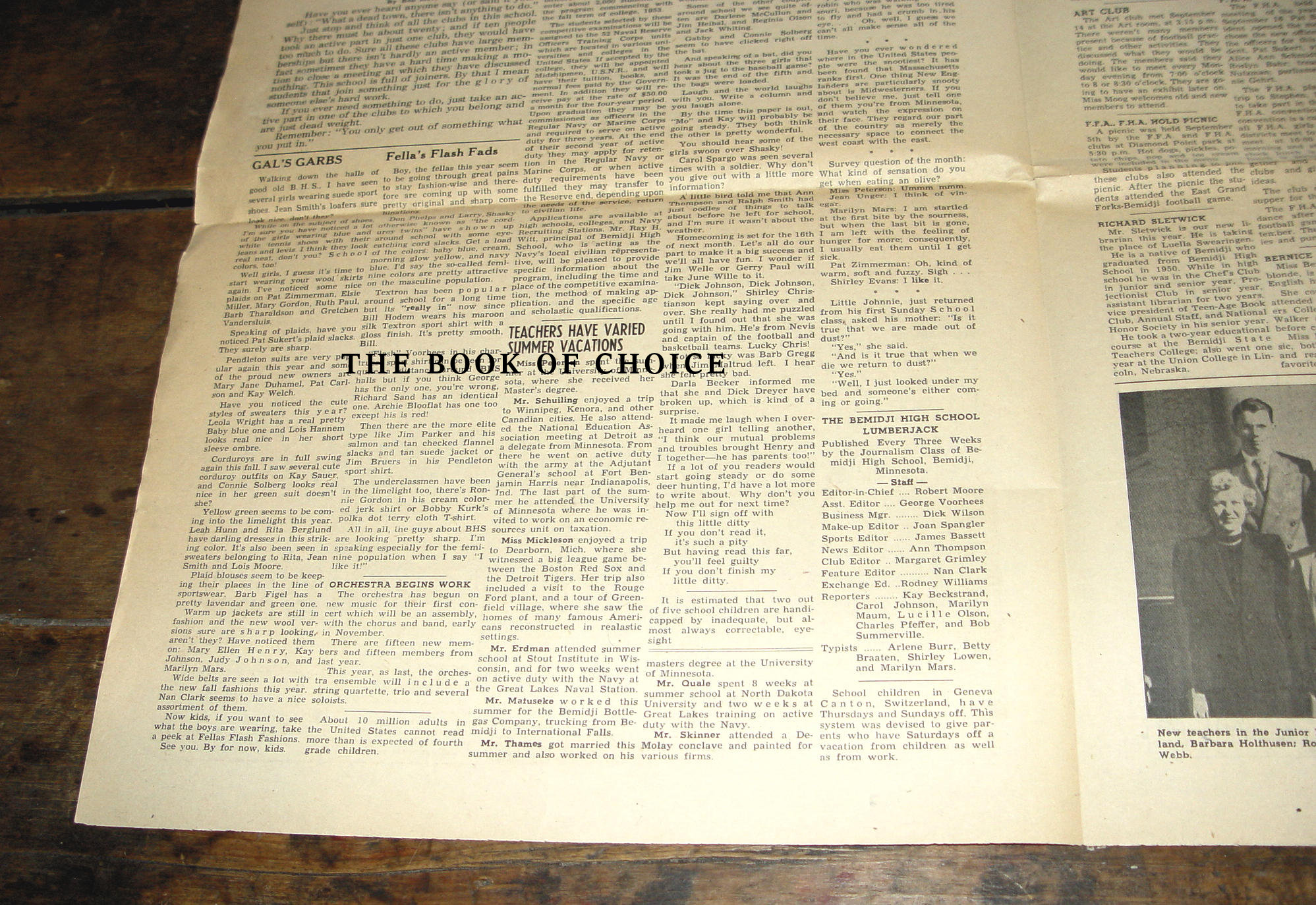 Bemidji High School Lumberjack —
Near‑Mint Original Student Newspaper