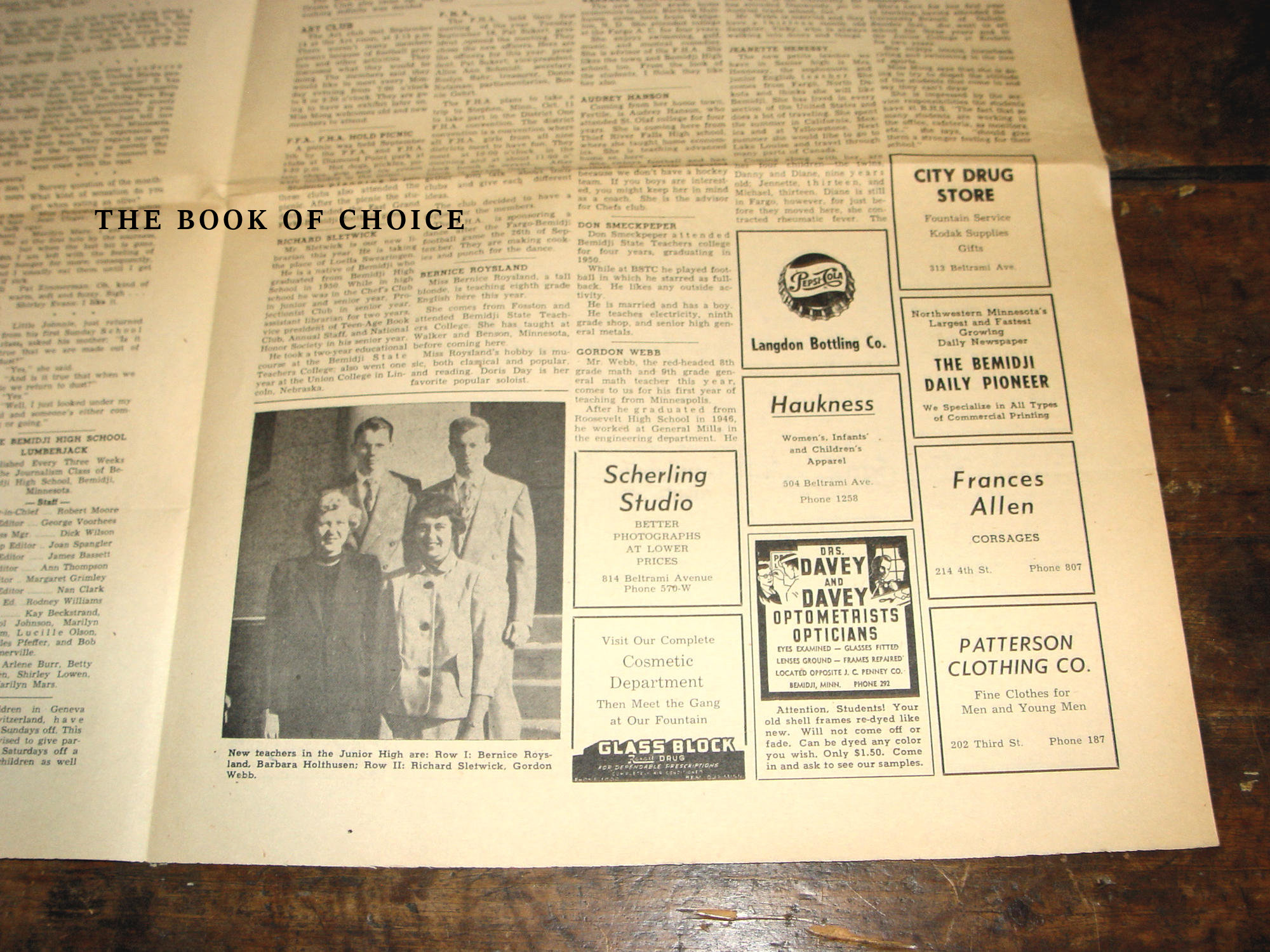 Bemidji High School Lumberjack —
Near‑Mint Original Student Newspaper