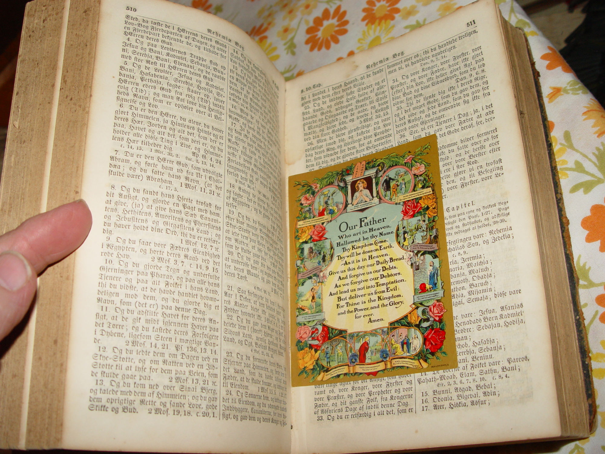 1859 Bibelen eller Den Hellige Skrift,
                          Antique Danish Bible Knudson Family MN