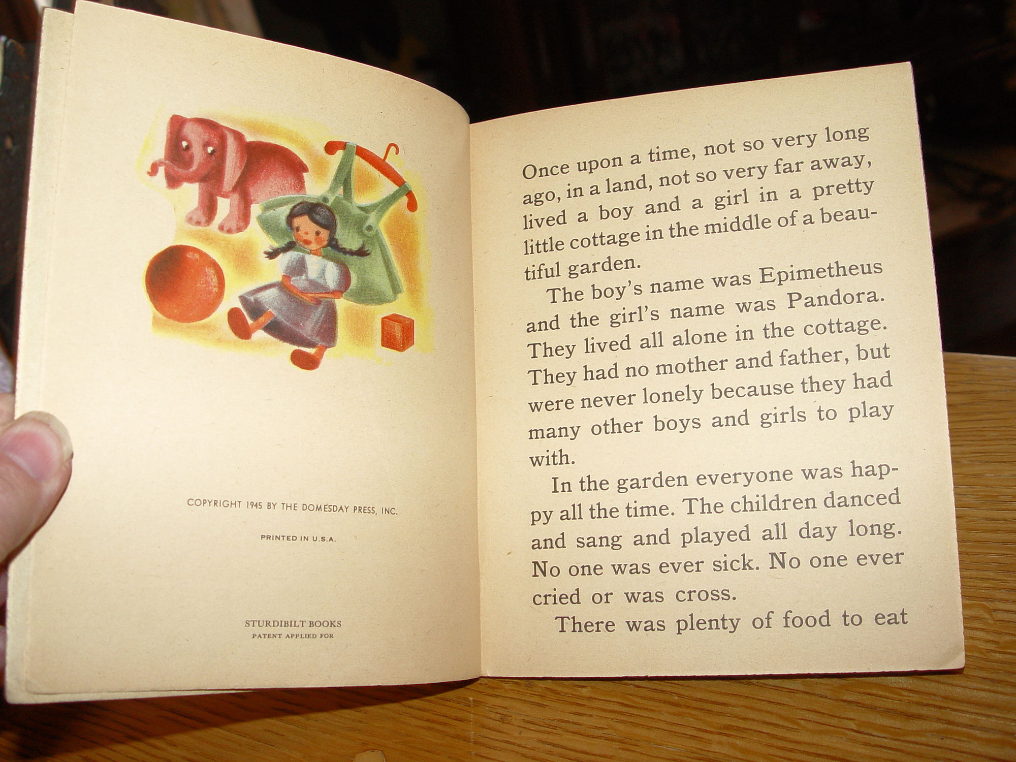 Pandora, A Sturdibilt Book, 1945 -
VINTAGE Children's / Samuel Lowe