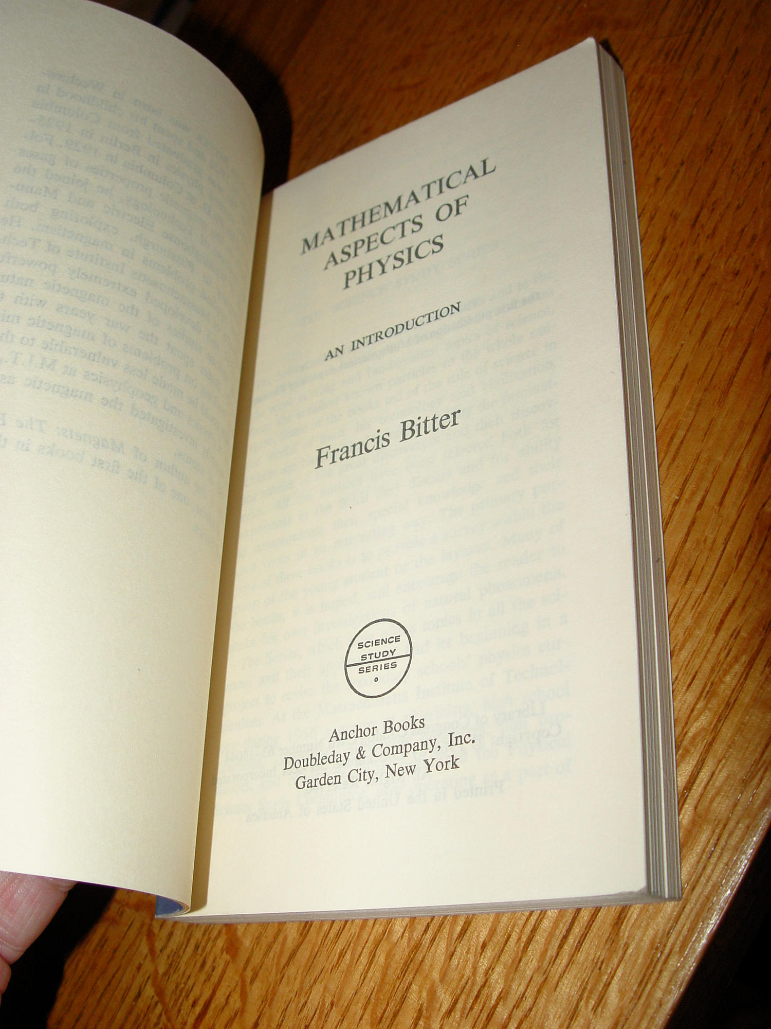 Mathematical Aspects of Physics: An
Introduction 1963