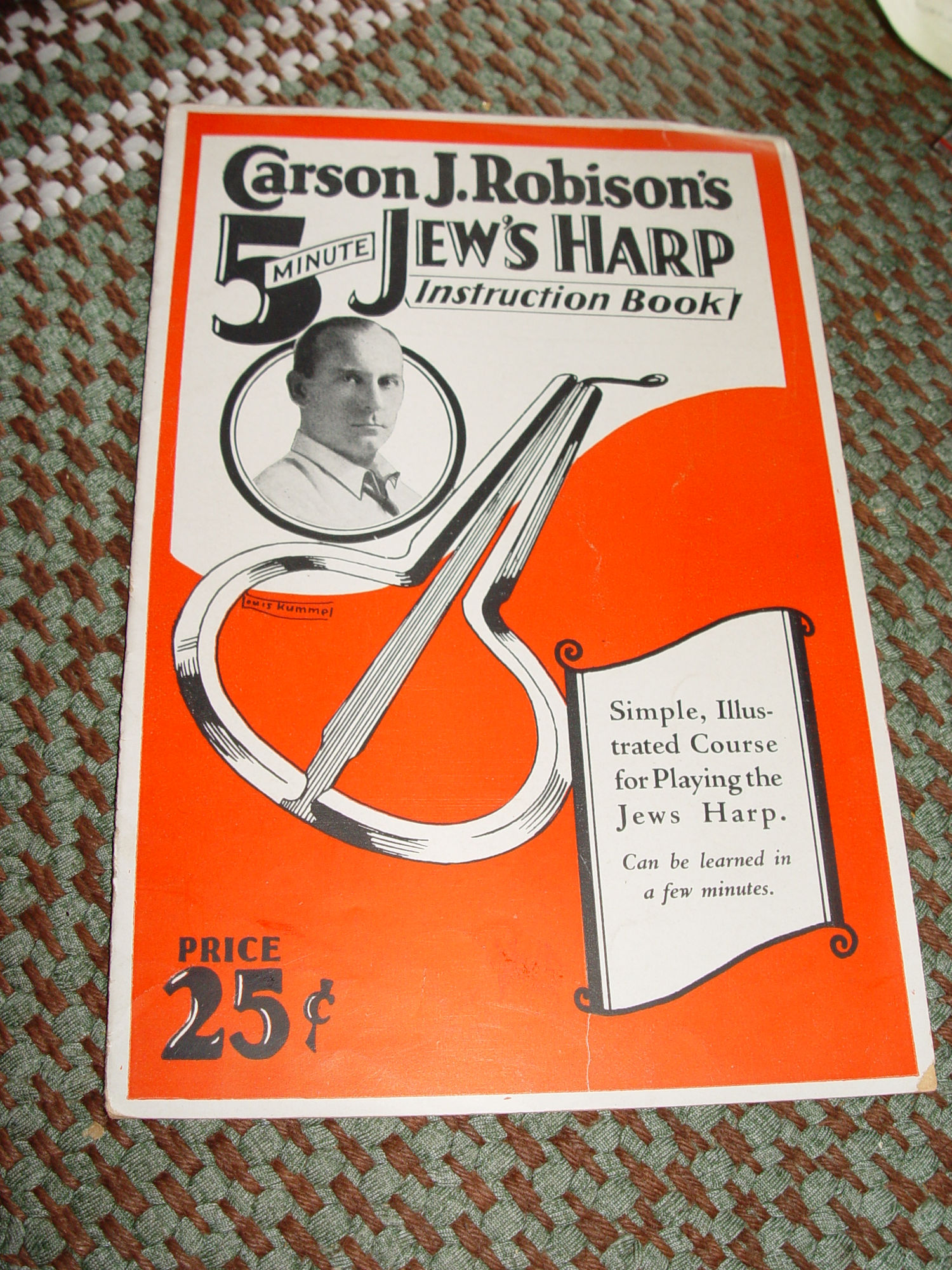 5 Minute Jew's Harp Instruction Book -
                        Carson J. Robison 1929 by M. M. Cole Publ.