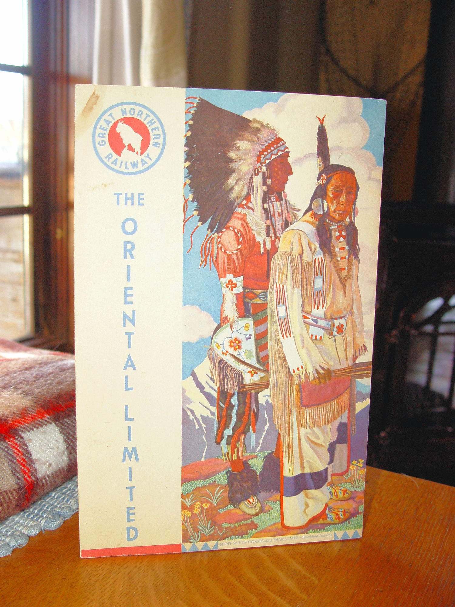Great Northern Railway Menu - The
Oriental Limited, Blackfoot Indian Cover
