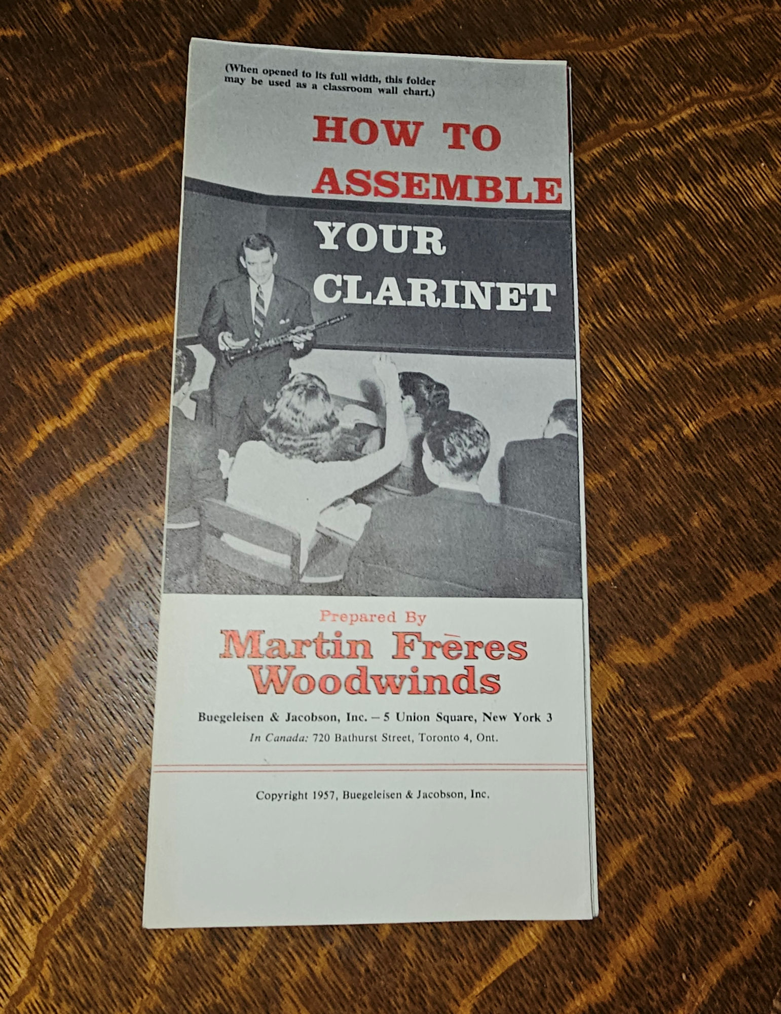 1957 How To Assemble Your Clarinet; Martin
                        Freres Woodwinds