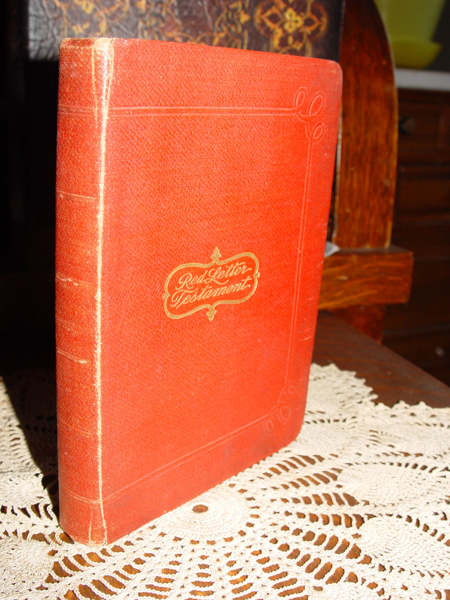 Red Letter New Testament; The John Winston
                        Co. Red Leather Bible 1900s
